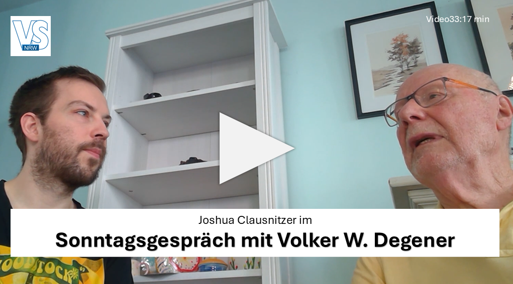 Joshua Clausnitzer im Sonntagsgespräch mit Volker W. Degener im Rahmen der Literaturtage 2026 des VS NRW in Marsberg